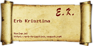 Erb Krisztina névjegykártya